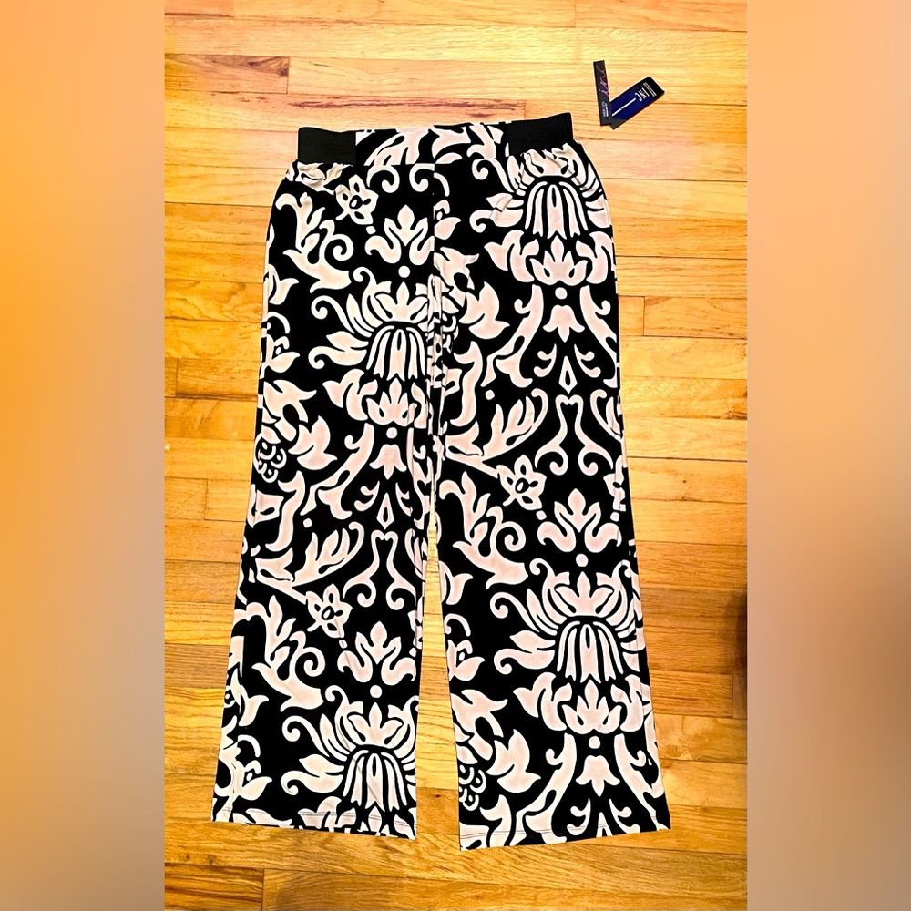 NEW INC international concepts flare pant size M medium NWT black beige